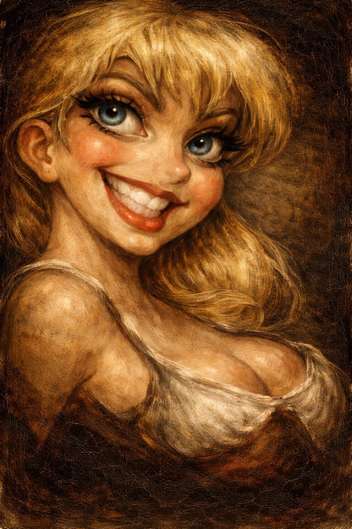 Creek Rat vintage pinup cartoon artwork B