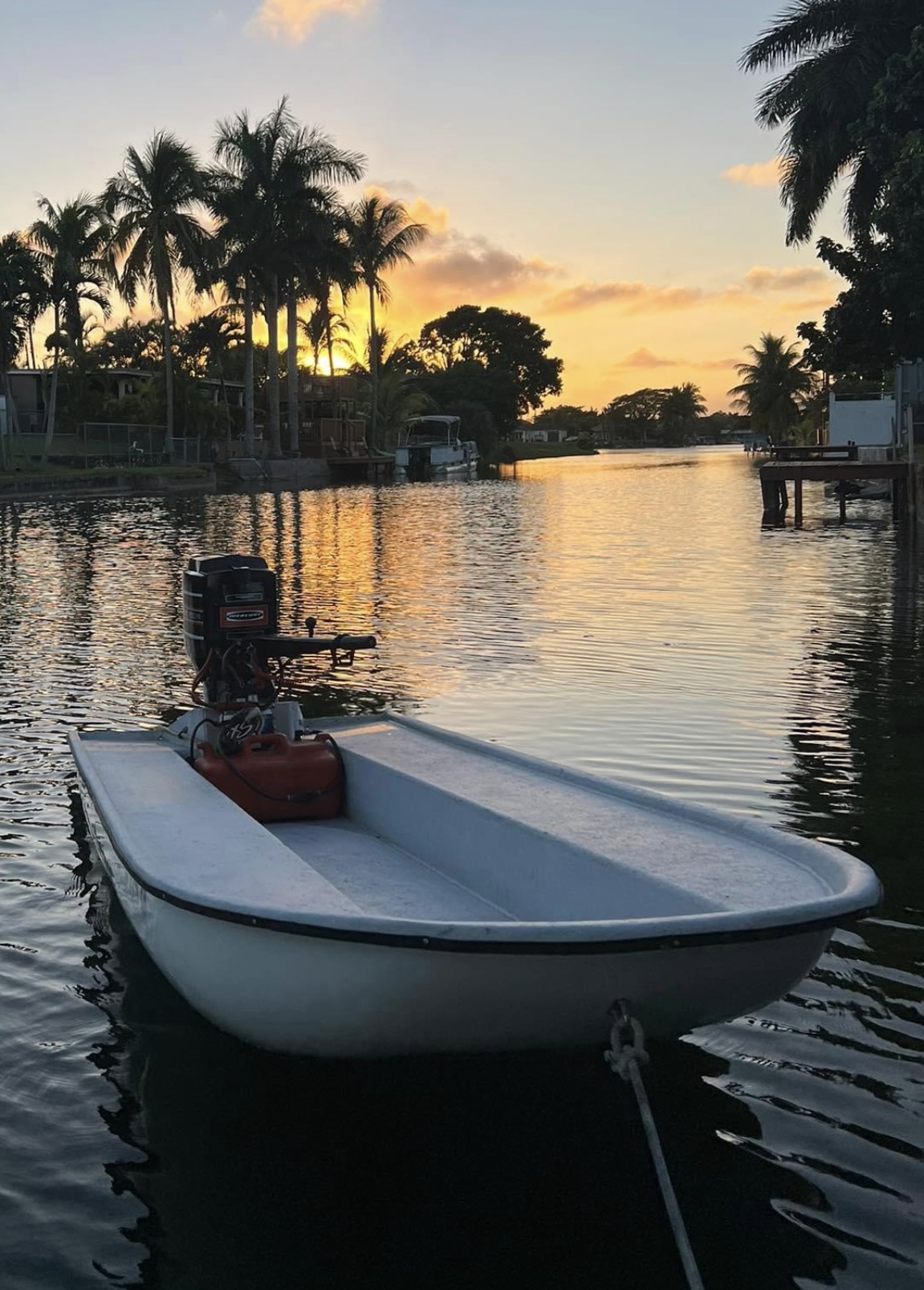 Vintage Fliver Boat on the water